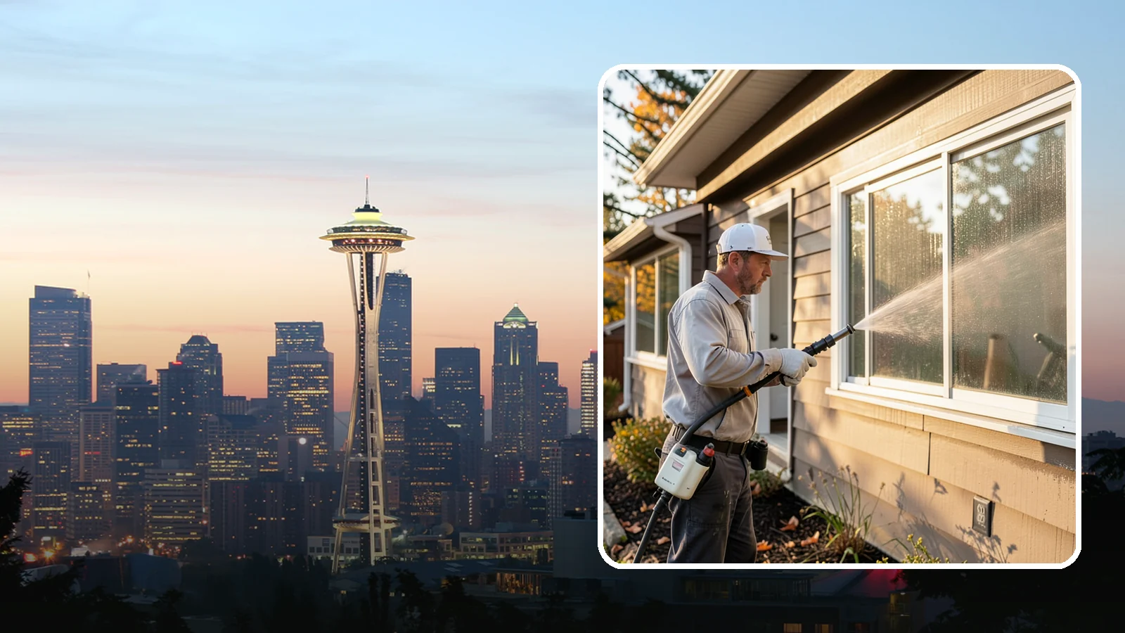 Storm Window Cleaning in Seattle, King County, WA - Cleaning of storm windows and the trapped grime between the storm panel and the primary glass.