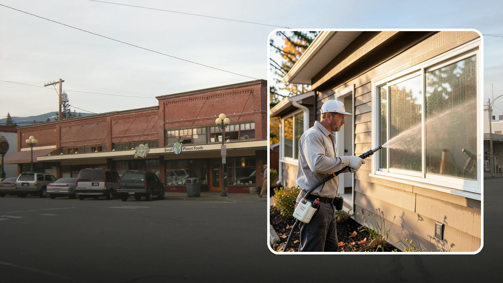 Storm Window Cleaning in Sedro-Woolley, Skagit County, WA - Cleaning of storm windows and the trapped grime between the storm panel and the primary glass.