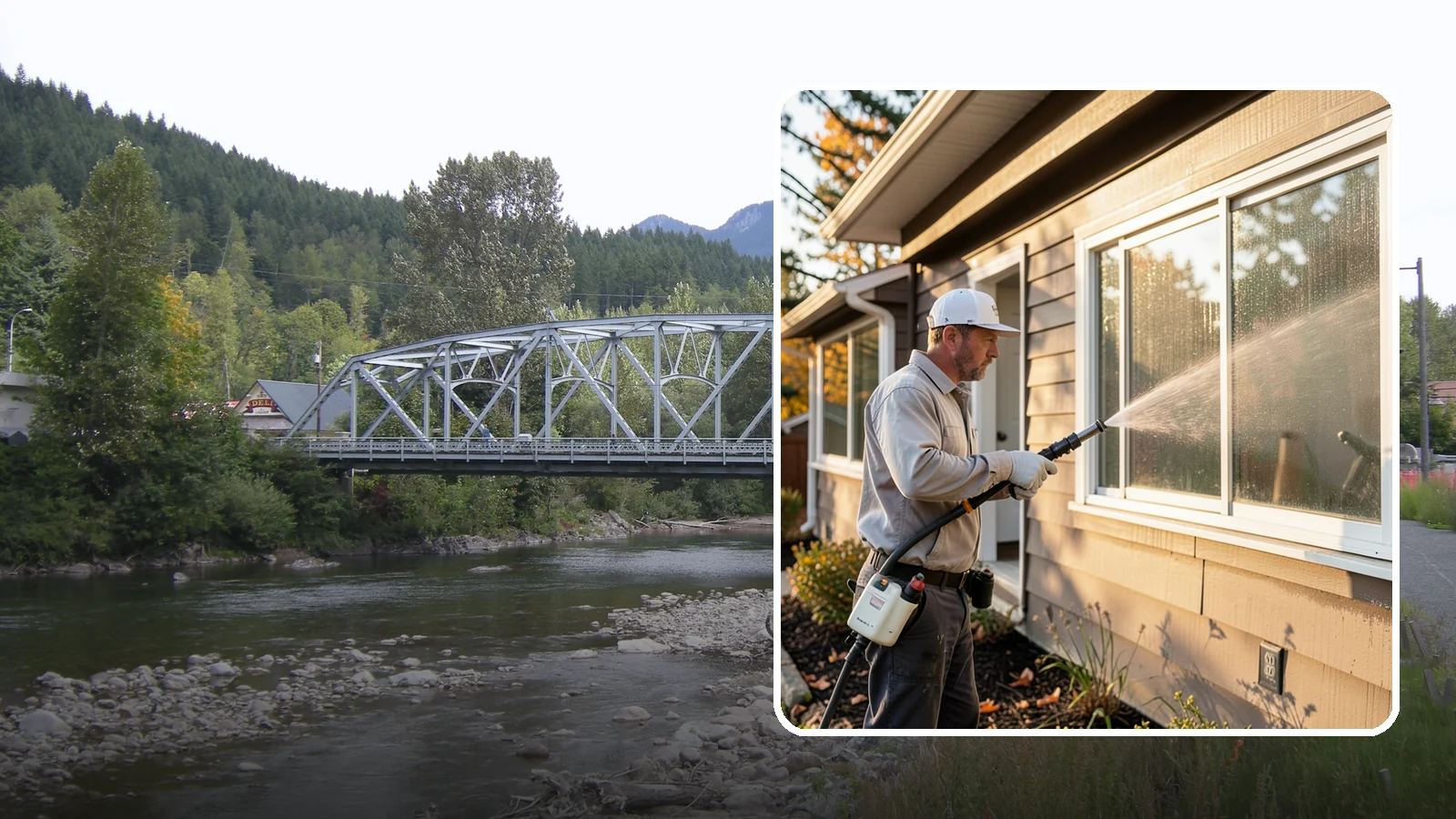 Storm Window Cleaning in Skykomish, King County, WA - Cleaning of storm windows and the trapped grime between the storm panel and the primary glass.