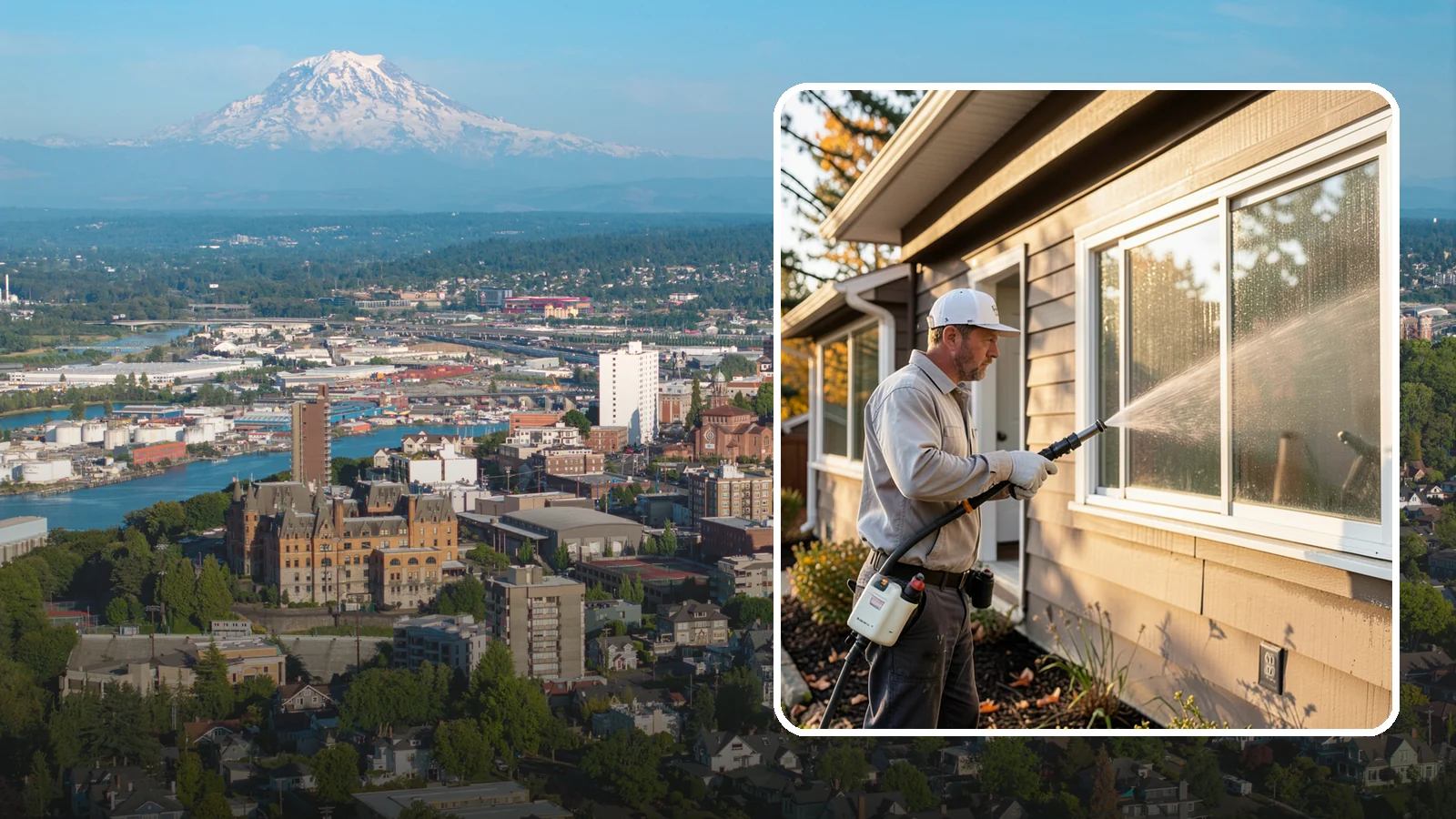 Storm Window Cleaning in Tacoma, Pierce County, WA - Cleaning of storm windows and the trapped grime between the storm panel and the primary glass.