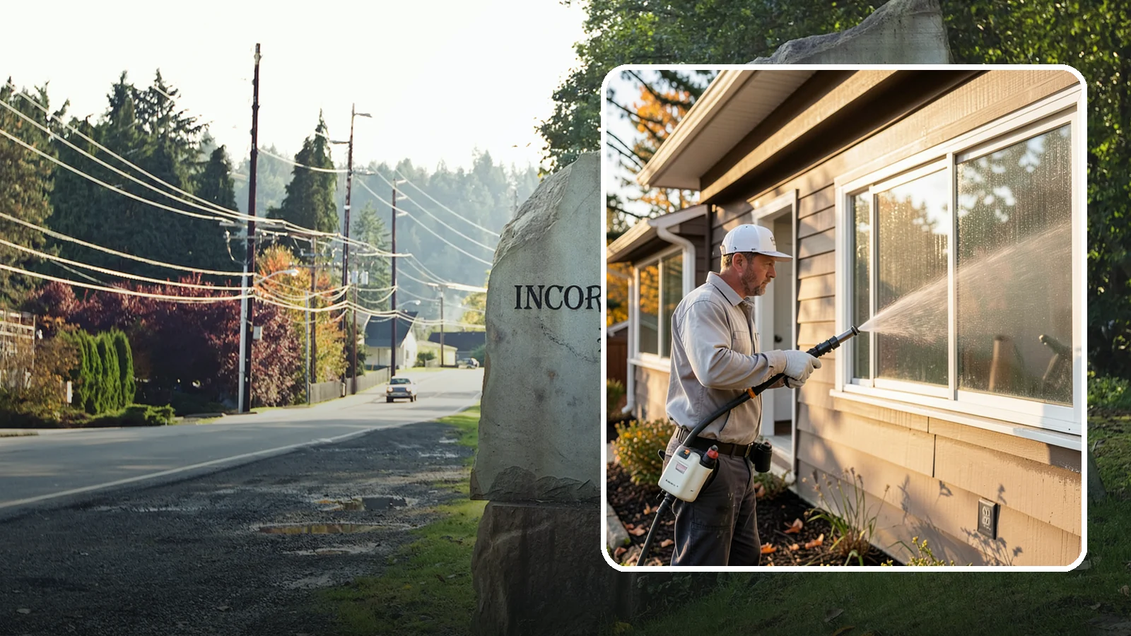 Storm Window Cleaning in Wilkeson, Pierce County, WA - Cleaning of storm windows and the trapped grime between the storm panel and the primary glass.