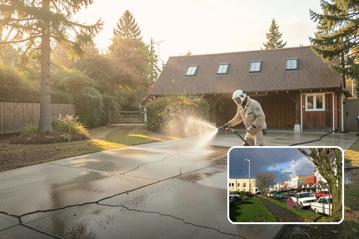 Strip Mall Cleaning in Arlington, Snohomish County, WA - Unifies the storefront run under one clean, consistent look