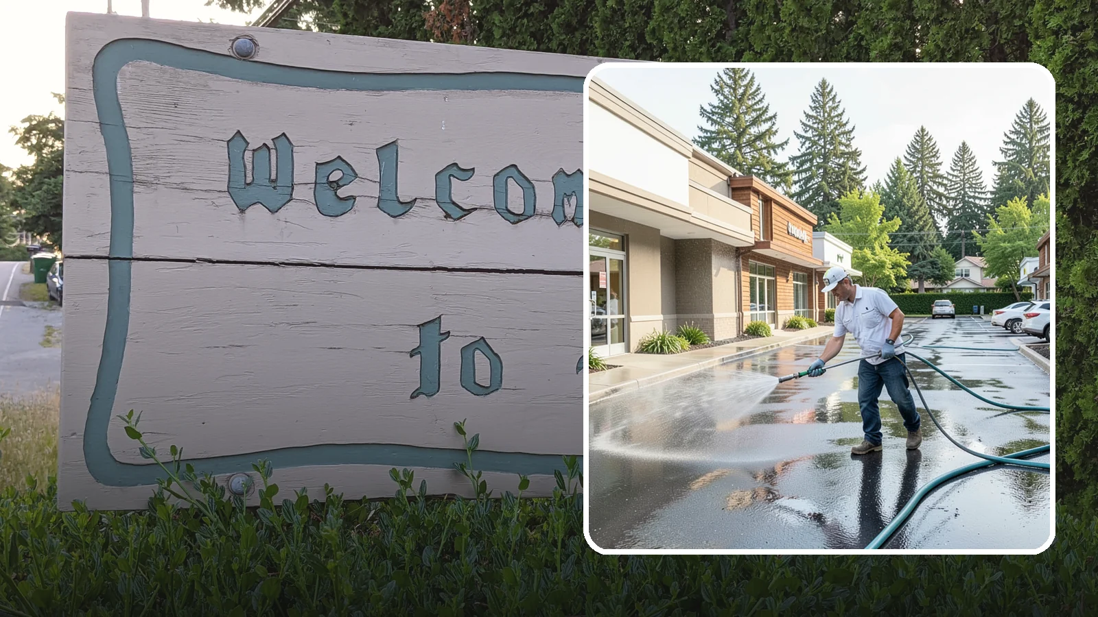 Strip Mall Cleaning in Brier, Snohomish County, WA - Coordinated exterior cleaning for strip malls and plazas that unifies storefronts, sidewalks, and parking fronts under one clean...