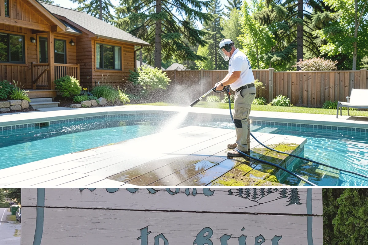 Strip Mall Cleaning in Brier, Snohomish County, WA - A spring and fall cleaning cycle keeps a strip mall presentable through the Northwest's wettest and busiest stretches.