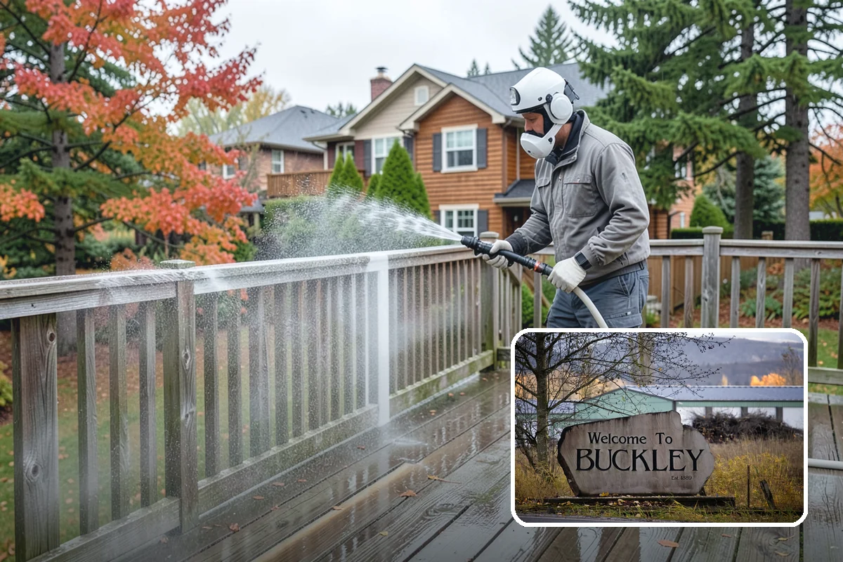 Strip Mall Cleaning in Buckley, Pierce County, WA - Unifies the storefront run under one clean, consistent look