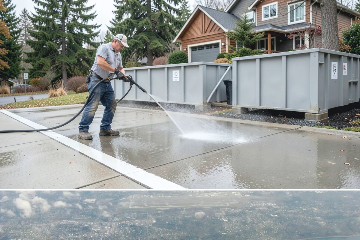Strip Mall Cleaning in Burien, King County, WA - A spring and fall cleaning cycle keeps a strip mall presentable through the Northwest's wettest and busiest stretches.