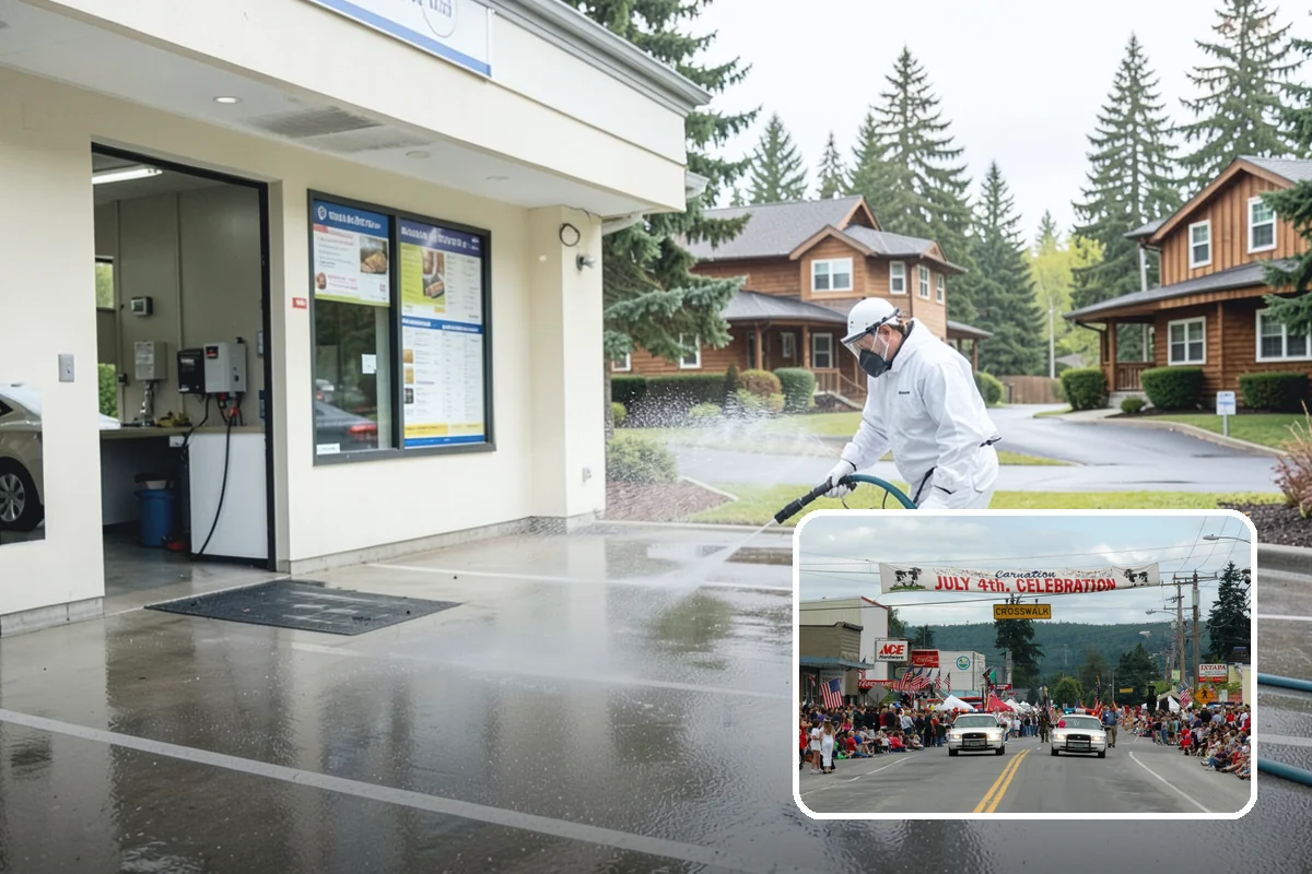 Strip Mall Cleaning in Carnation, King County, WA - Unifies the storefront run under one clean, consistent look