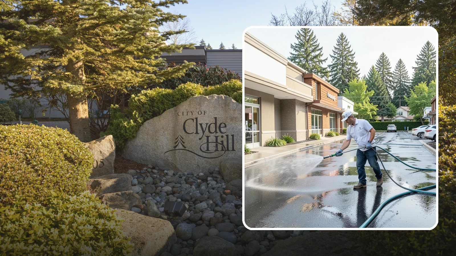 Strip Mall Cleaning in Clyde Hill, King County, WA - Coordinated exterior cleaning for strip malls and plazas that unifies storefronts, sidewalks, and parking fronts under one clean...