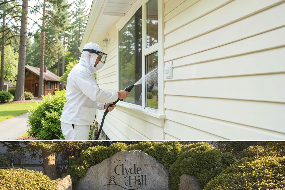 Strip Mall Cleaning in Clyde Hill, King County, WA - A spring and fall cleaning cycle keeps a strip mall presentable through the Northwest's wettest and busiest stretches.