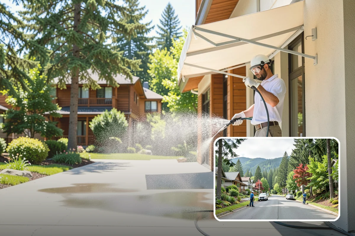 Strip Mall Cleaning in Darrington, Snohomish County, WA - Unifies the storefront run under one clean, consistent look
