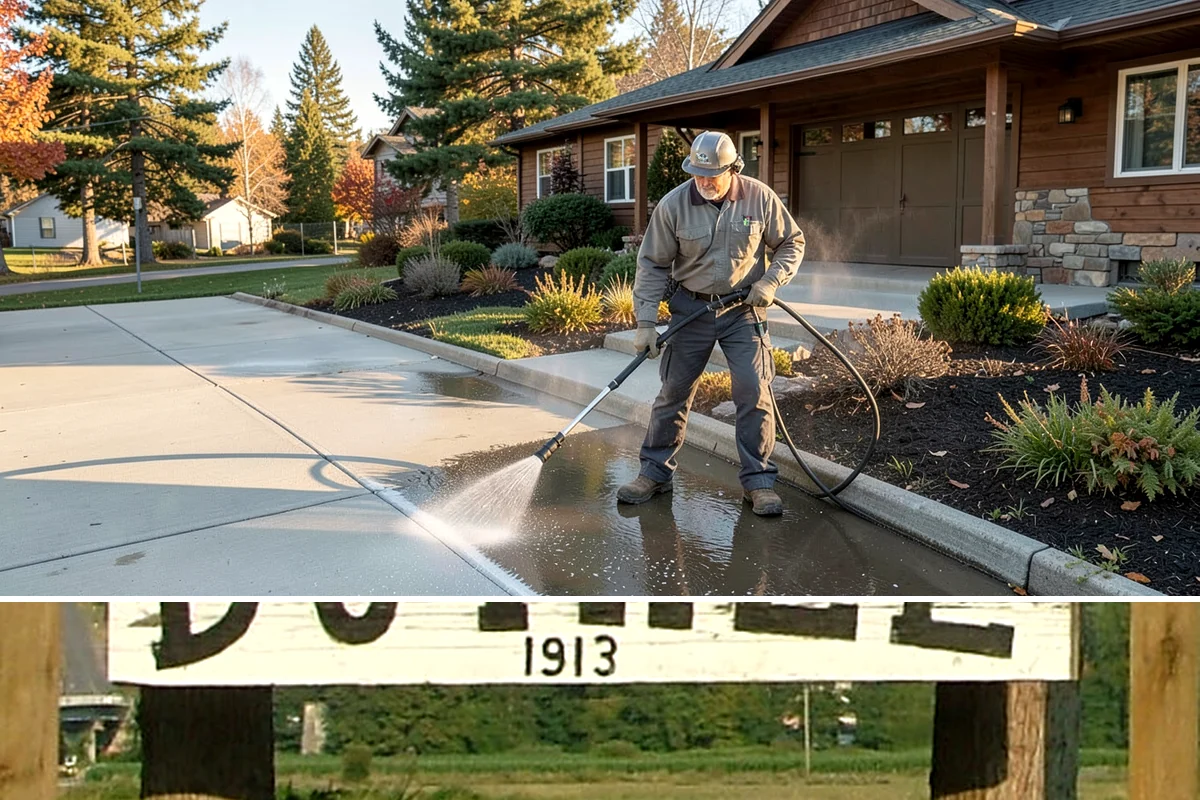 Strip Mall Cleaning in Duvall, King County, WA - A spring and fall cleaning cycle keeps a strip mall presentable through the Northwest's wettest and busiest stretches.