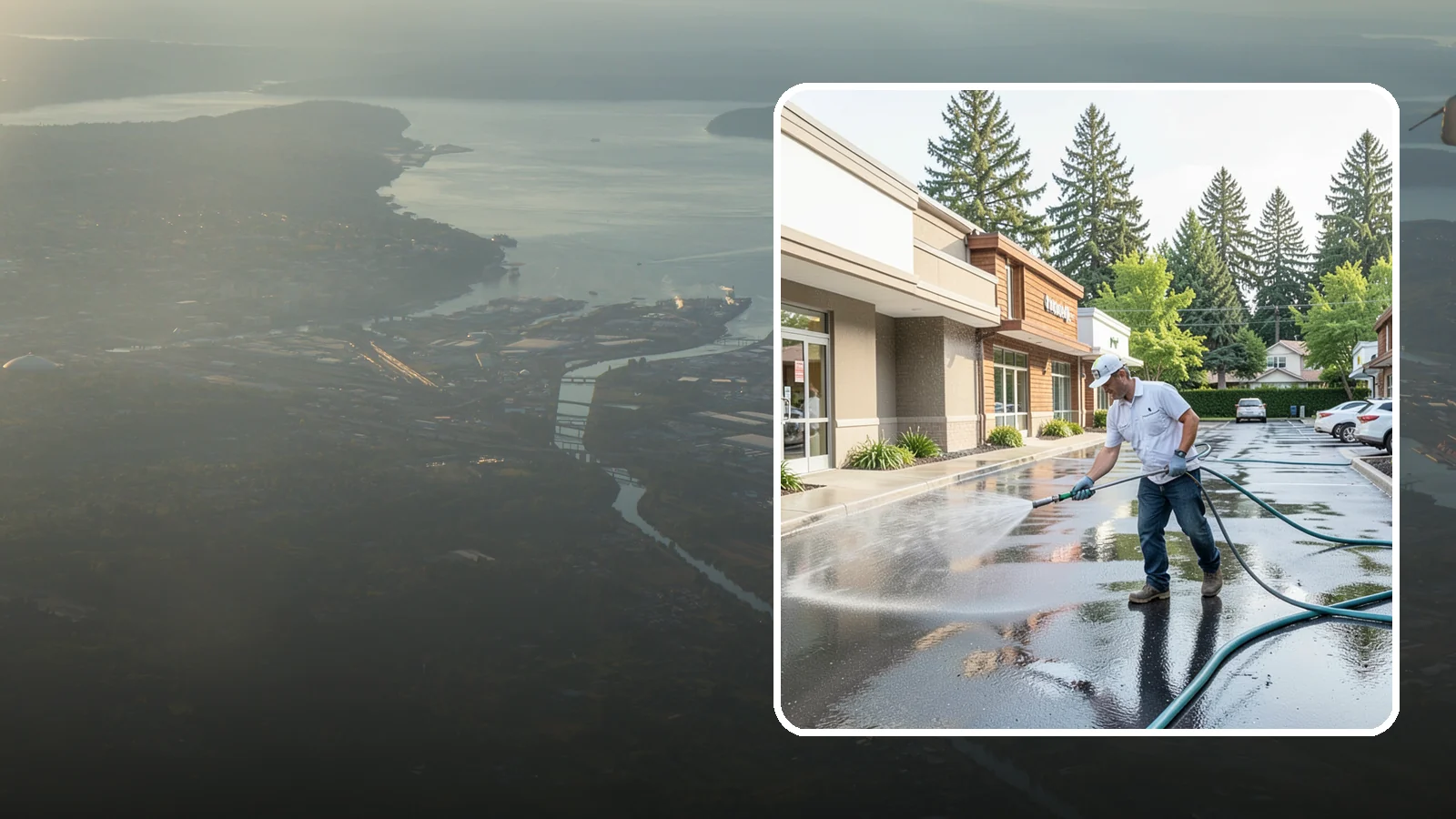 Strip Mall Cleaning in Fife, Pierce County, WA - Coordinated exterior cleaning for strip malls and plazas that unifies storefronts, sidewalks, and parking fronts under one clean...