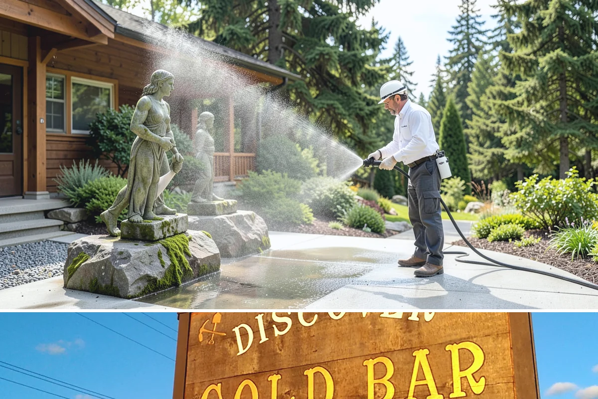 Strip Mall Cleaning in Gold Bar, Snohomish County, WA - A spring and fall cleaning cycle keeps a strip mall presentable through the Northwest's wettest and busiest stretches.