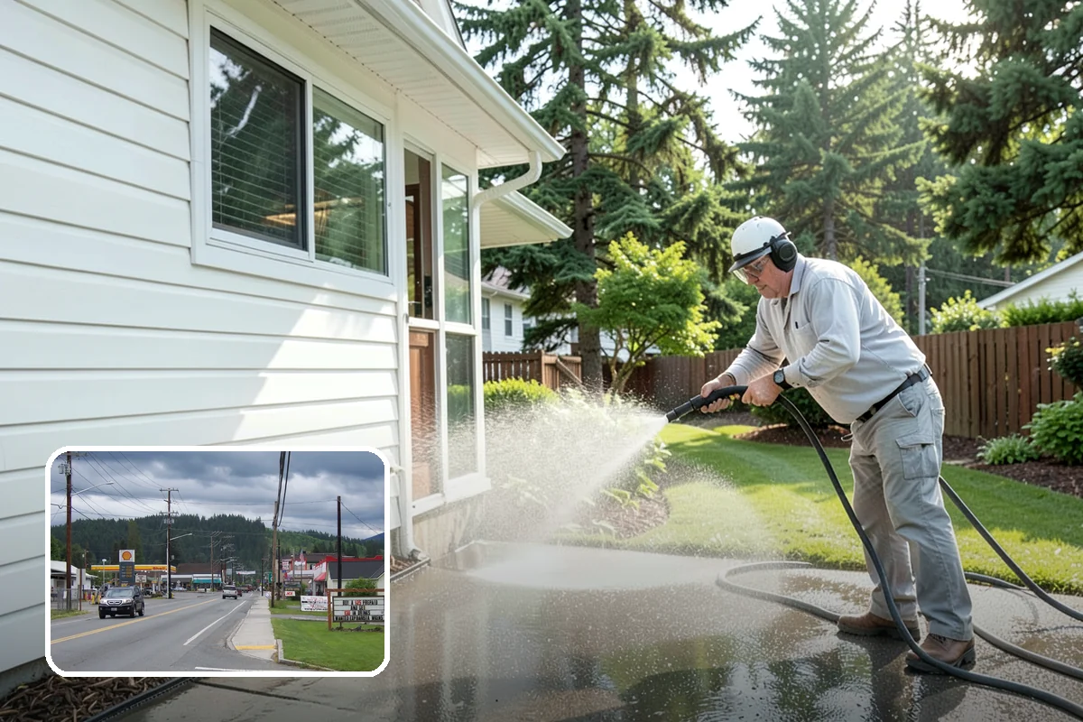 Strip Mall Cleaning in Granite Falls, Snohomish County, WA - Unifies the storefront run under one clean, consistent look
