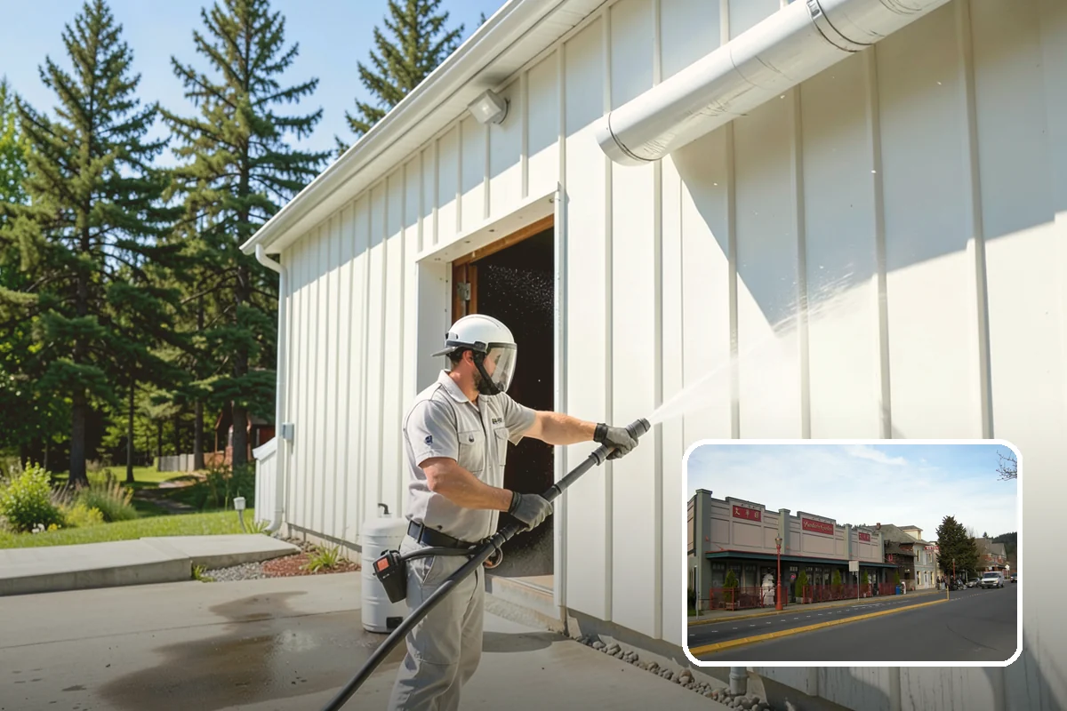 Strip Mall Cleaning in Issaquah, King County, WA - Unifies the storefront run under one clean, consistent look
