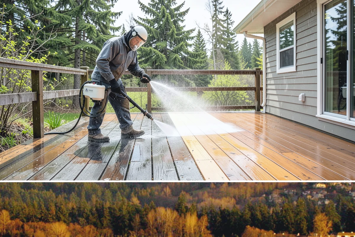 Strip Mall Cleaning in Kenmore, King County, WA - A spring and fall cleaning cycle keeps a strip mall presentable through the Northwest's wettest and busiest stretches.