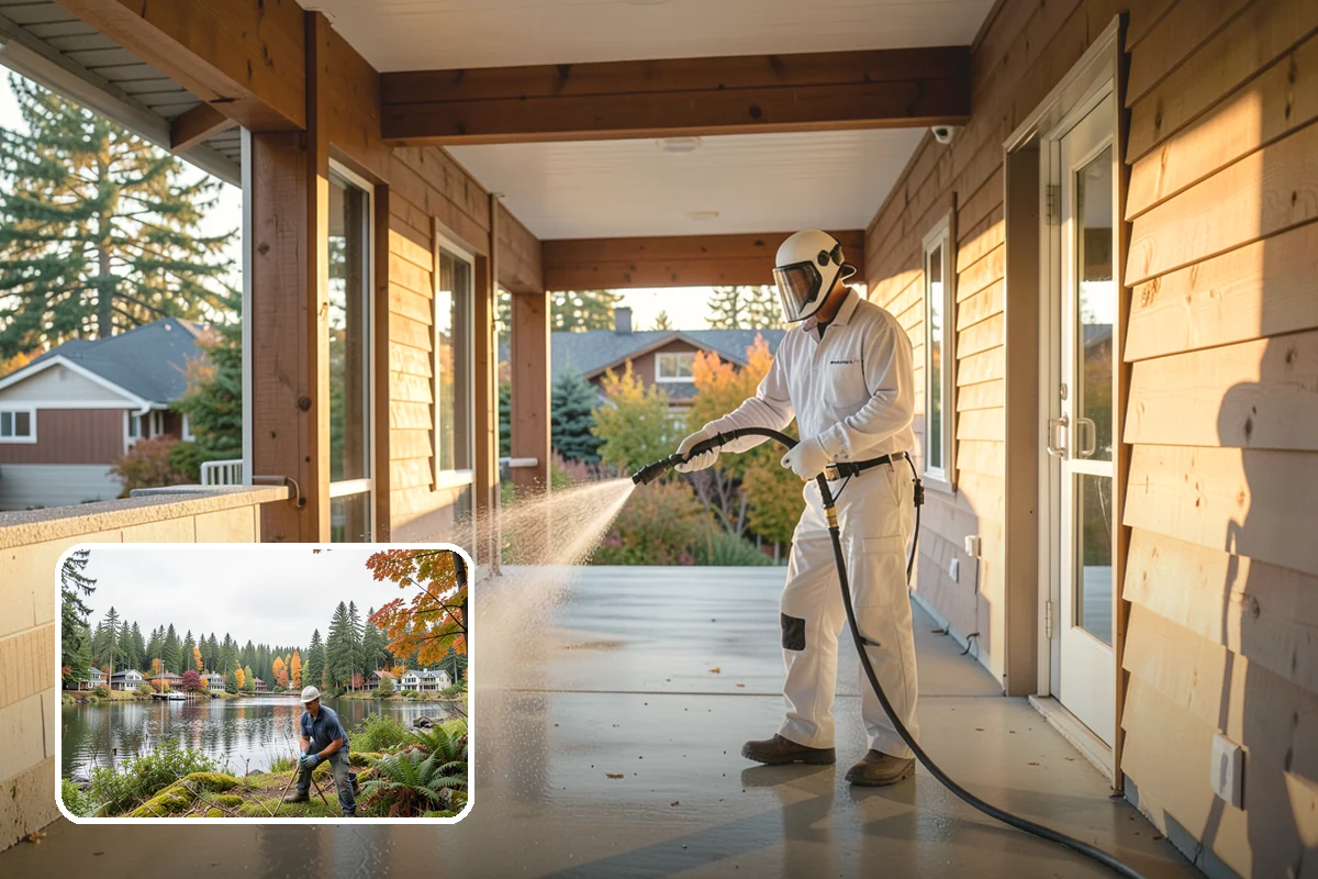 Strip Mall Cleaning in La Conner, Skagit County, WA - Unifies the storefront run under one clean, consistent look