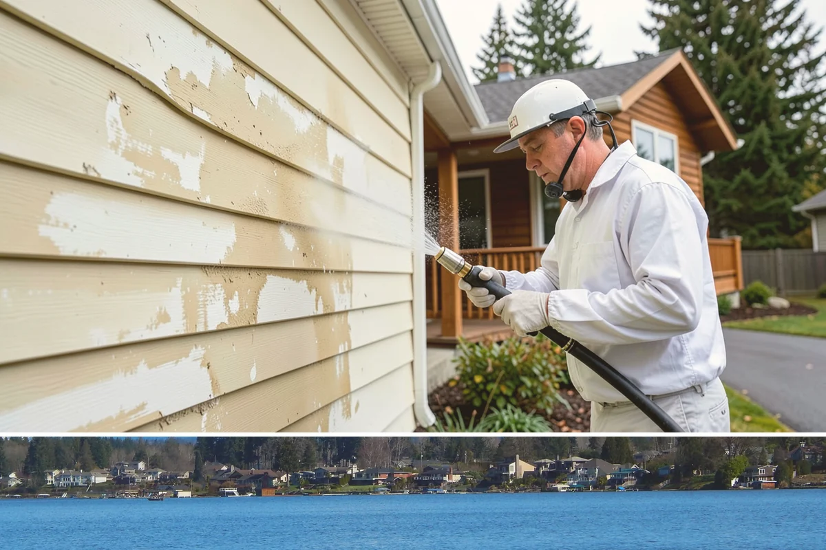 Strip Mall Cleaning in Lake Stevens, Snohomish County, WA - A spring and fall cleaning cycle keeps a strip mall presentable through the Northwest's wettest and busiest stretches.