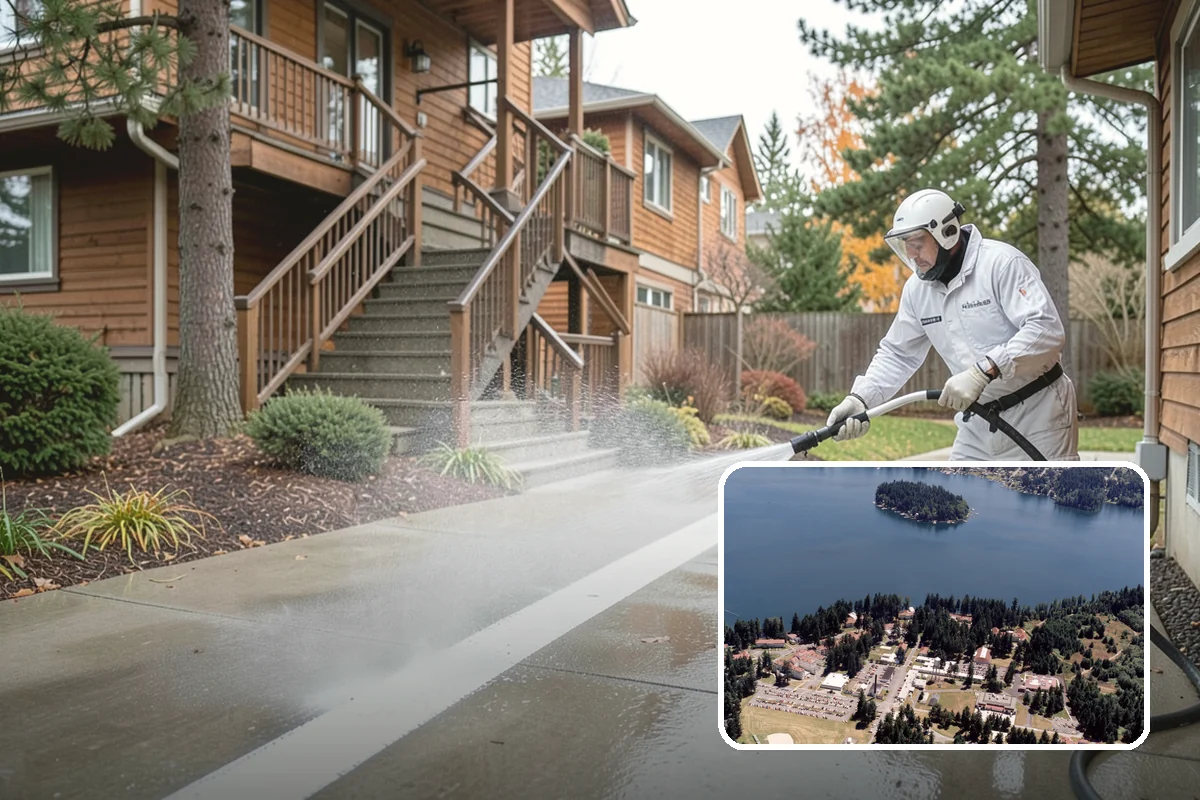 Strip Mall Cleaning in Lakewood, Pierce County, WA - Unifies the storefront run under one clean, consistent look