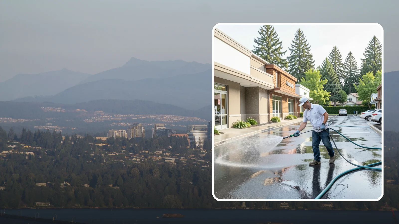 Strip Mall Cleaning in Medina, King County, WA - Coordinated exterior cleaning for strip malls and plazas that unifies storefronts, sidewalks, and parking fronts under one clean...