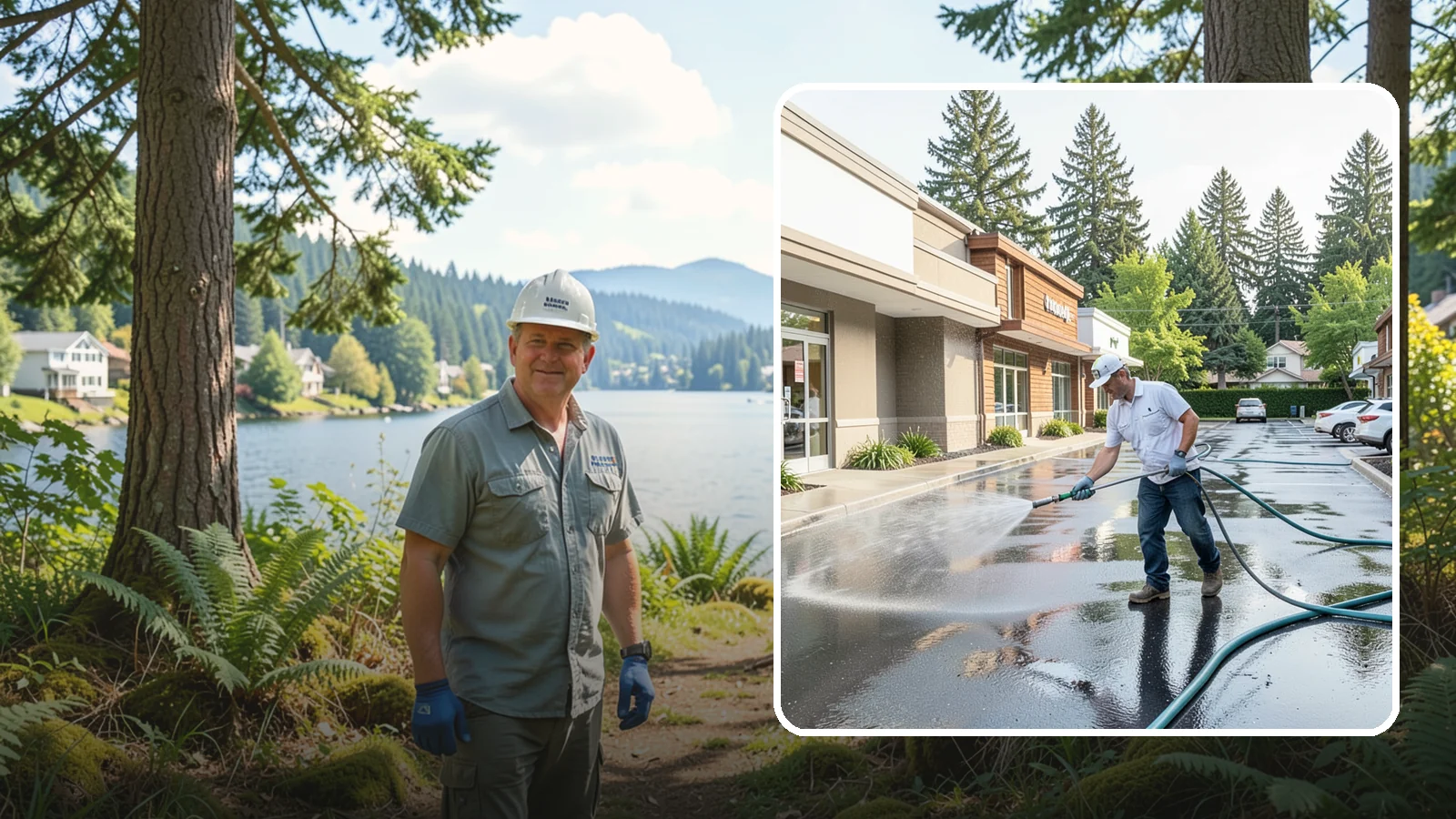 Strip Mall Cleaning in Milton, King County, WA - Coordinated exterior cleaning for strip malls and plazas that unifies storefronts, sidewalks, and parking fronts under one clean...