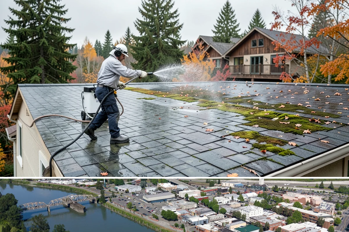 Strip Mall Cleaning in Mount Vernon, Skagit County, WA - A spring and fall cleaning cycle keeps a strip mall presentable through the Northwest's wettest and busiest stretches.