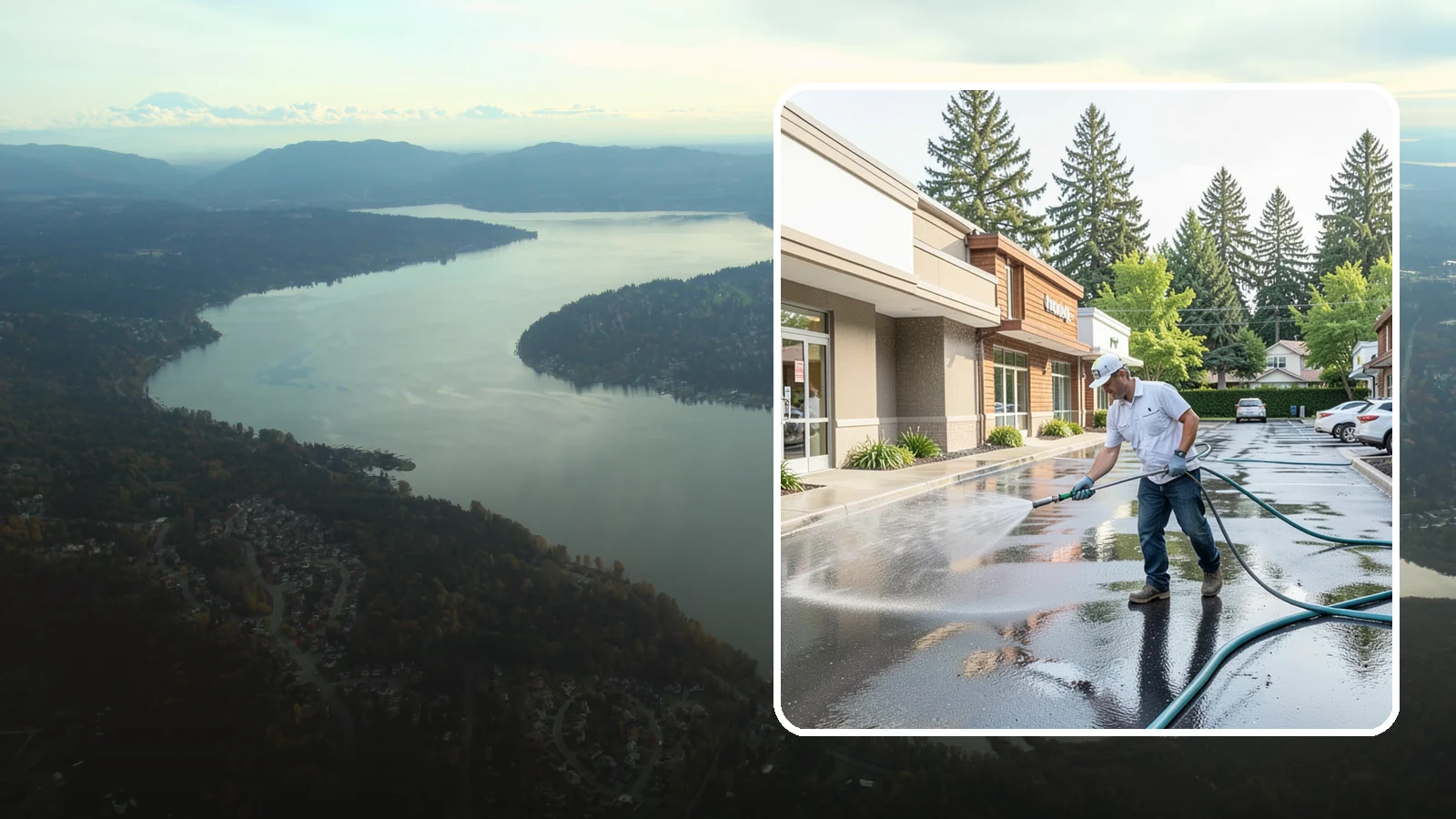 Strip Mall Cleaning in Sammamish, King County, WA - Coordinated exterior cleaning for strip malls and plazas that unifies storefronts, sidewalks, and parking fronts under one clean...