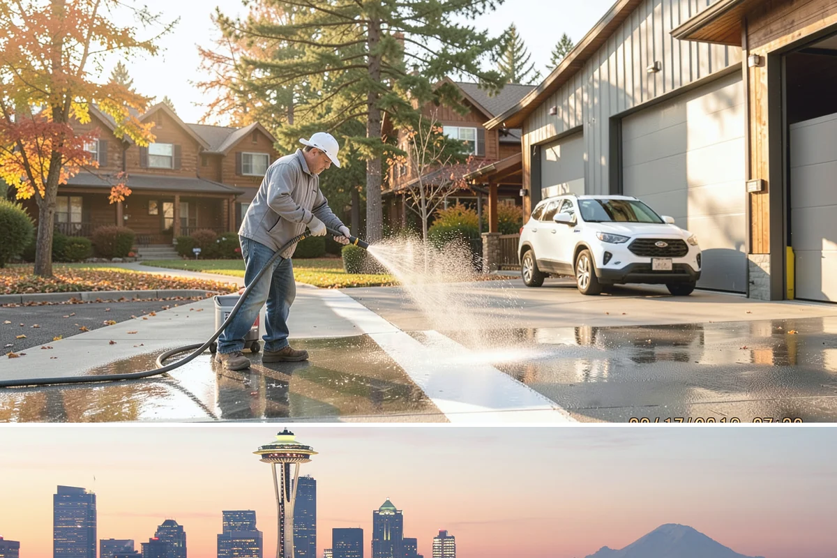 Strip Mall Cleaning in Seattle, King County, WA - A spring and fall cleaning cycle keeps a strip mall presentable through the Northwest's wettest and busiest stretches.