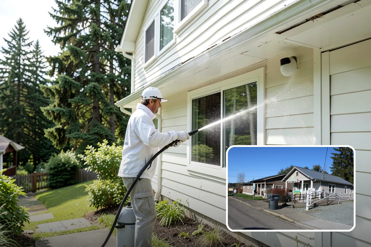 Strip Mall Cleaning in South Prairie, Pierce County, WA - Unifies the storefront run under one clean, consistent look