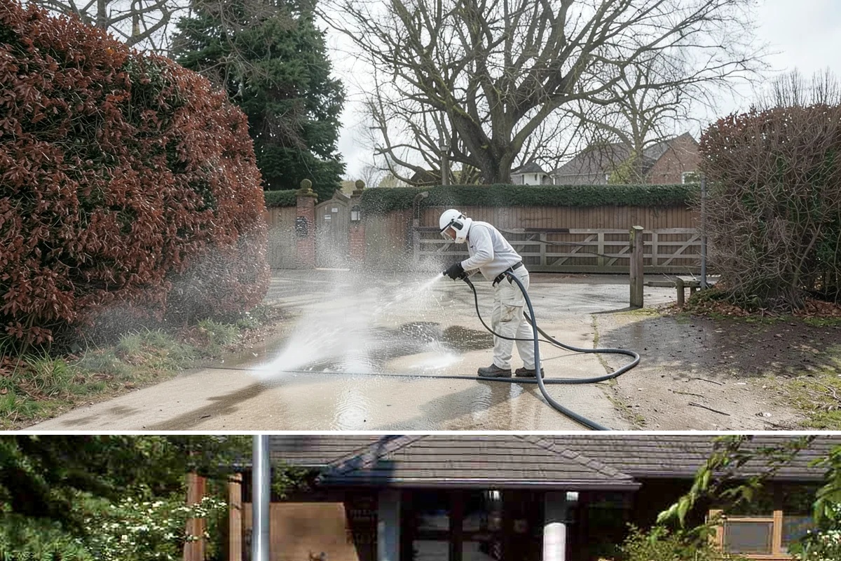 Strip Mall Cleaning in Yarrow Point, King County, WA - A spring and fall cleaning cycle keeps a strip mall presentable through the Northwest's wettest and busiest stretches.