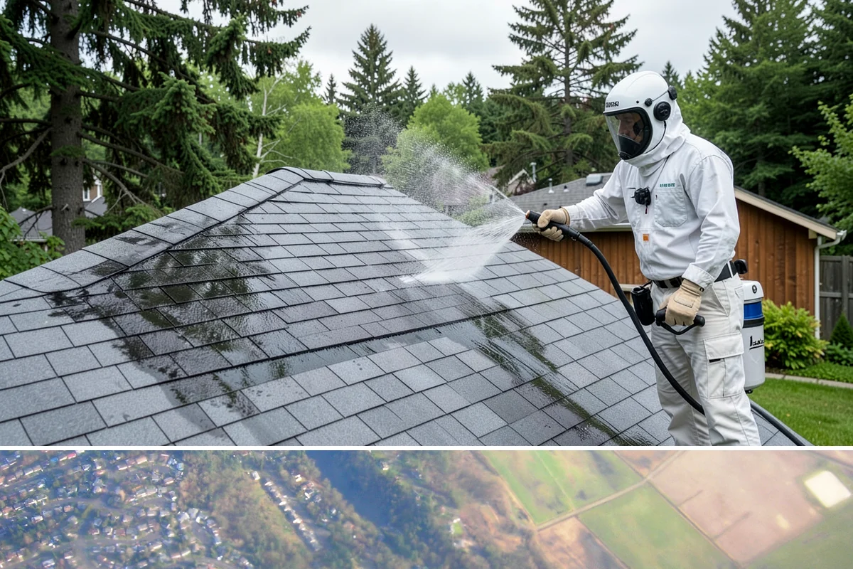 Stucco House Washing in Algona, King County, WA - Clean during the warm, drier months so the porous stucco dries thoroughly and resists new growth.