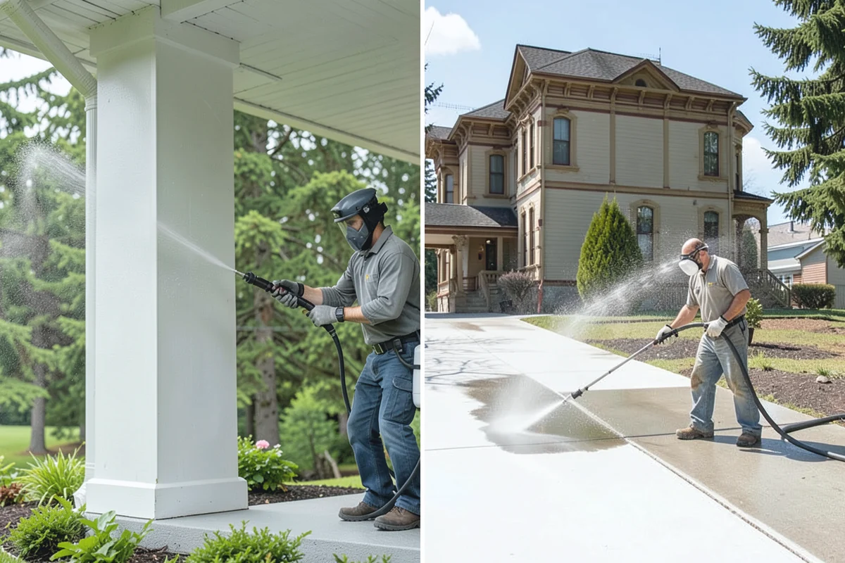 Stucco House Washing in Auburn, King County, WA - Inspect the stucco for cracks and pre-existing damage