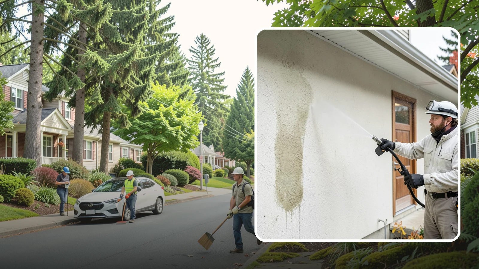 Stucco House Washing in Beaux Arts Village, King County, WA - Stucco house washing gently lifts mildew and algae from textured walls without cracking the finish or forcing water inside.