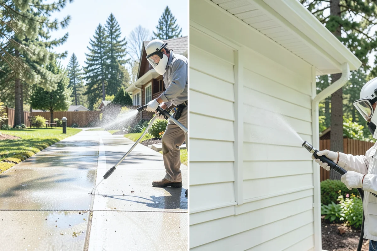 Stucco House Washing in Bonney Lake, Pierce County, WA - Inspect the stucco for cracks and pre-existing damage