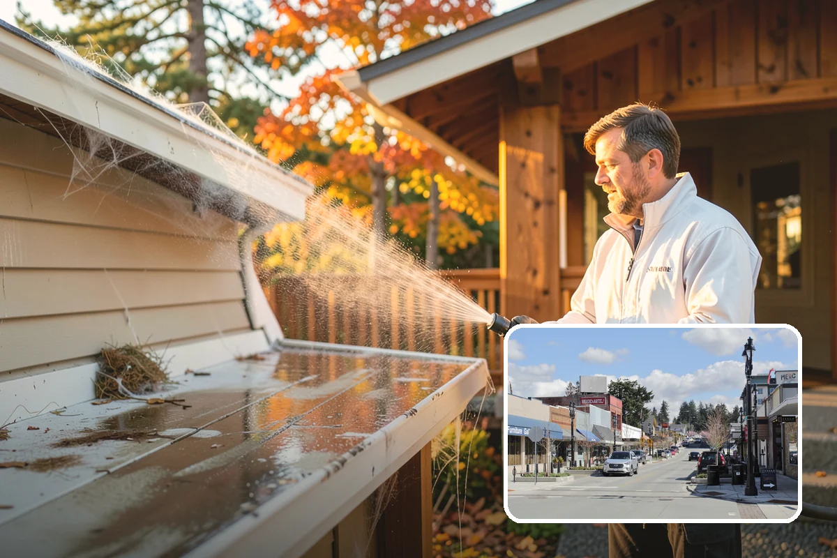 Stucco House Washing in Bothell, King County, WA - Reaches algae hidden in the textured surface