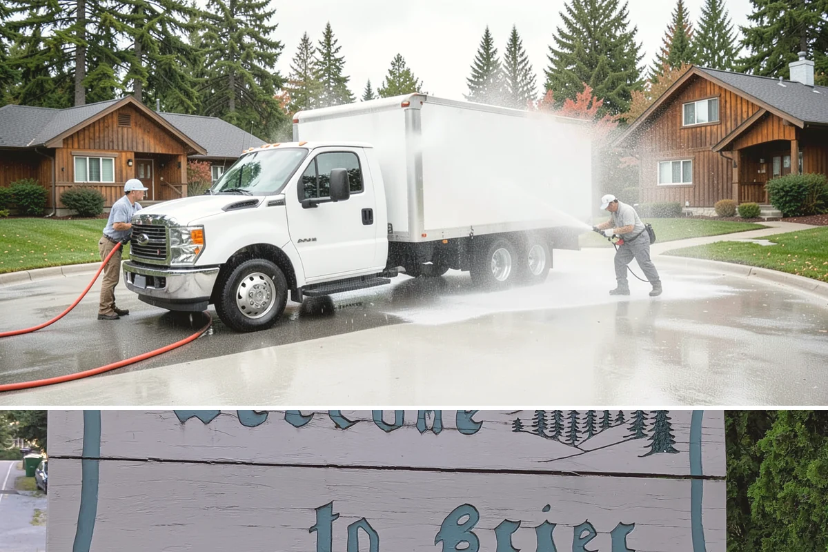 Stucco House Washing in Brier, Snohomish County, WA - Clean during the warm, drier months so the porous stucco dries thoroughly and resists new growth.