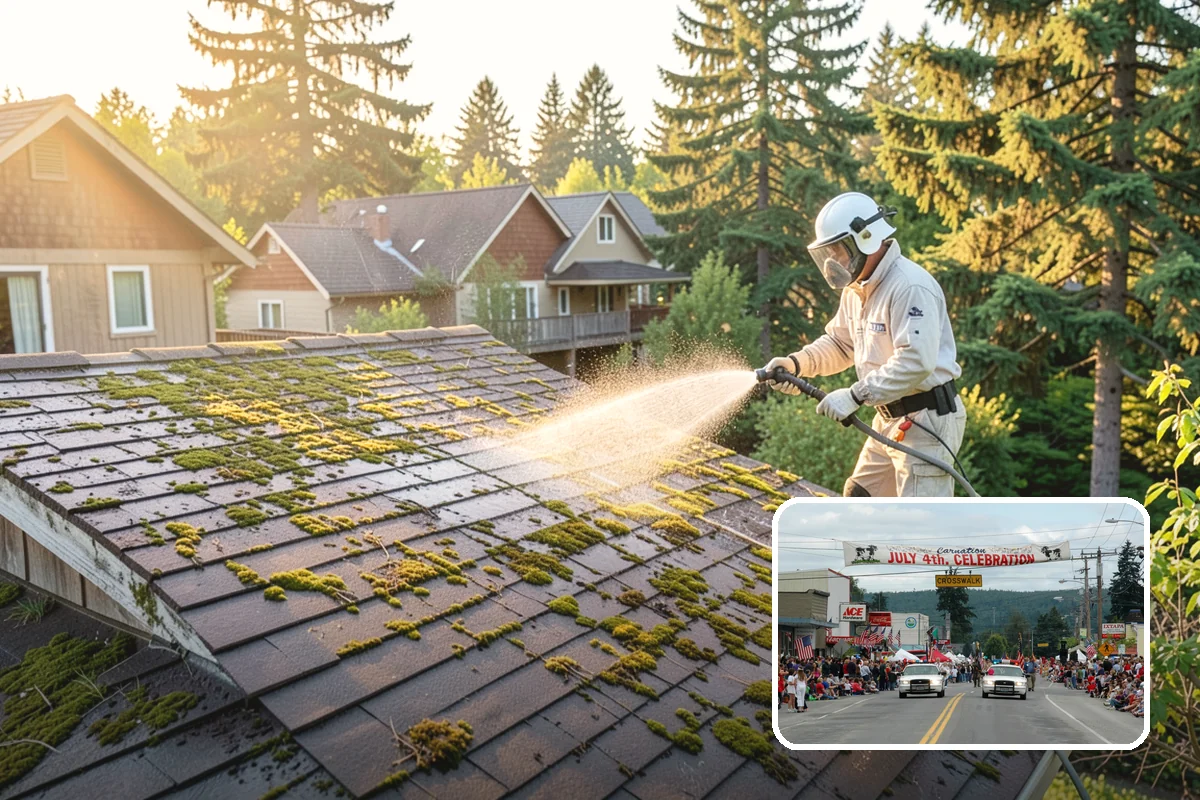 Stucco House Washing in Carnation, King County, WA - Reaches algae hidden in the textured surface