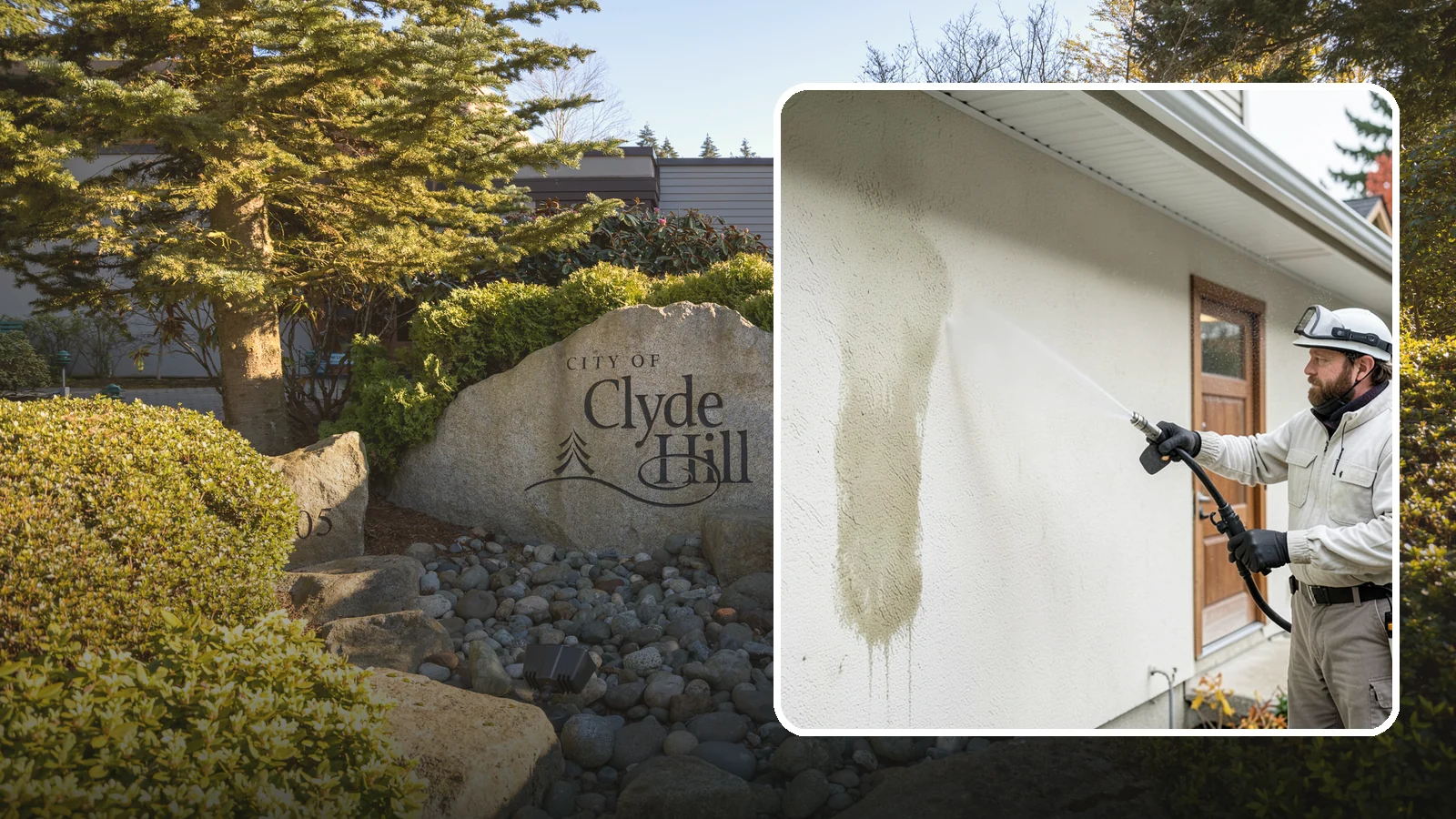 Stucco House Washing in Clyde Hill, King County, WA - Stucco house washing gently lifts mildew and algae from textured walls without cracking the finish or forcing water inside.
