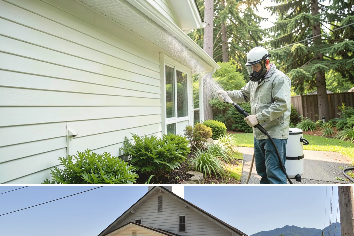 Stucco House Washing in Concrete, Skagit County, WA - Clean during the warm, drier months so the porous stucco dries thoroughly and resists new growth.