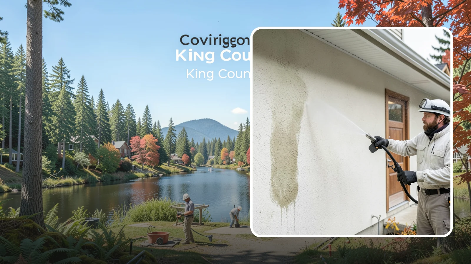 Stucco House Washing in Covington, King County, WA - Stucco house washing gently lifts mildew and algae from textured walls without cracking the finish or forcing water inside.