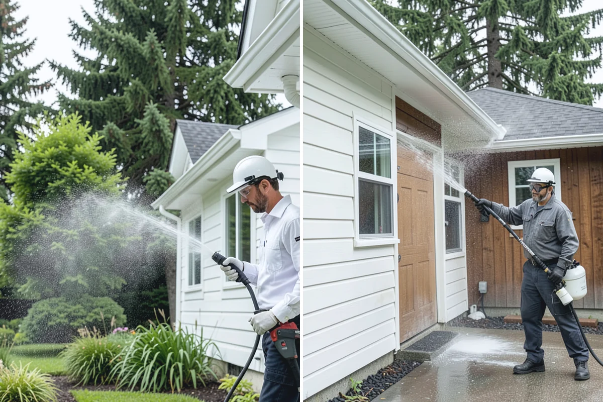 Stucco House Washing in Des Moines, King County, WA - Inspect the stucco for cracks and pre-existing damage