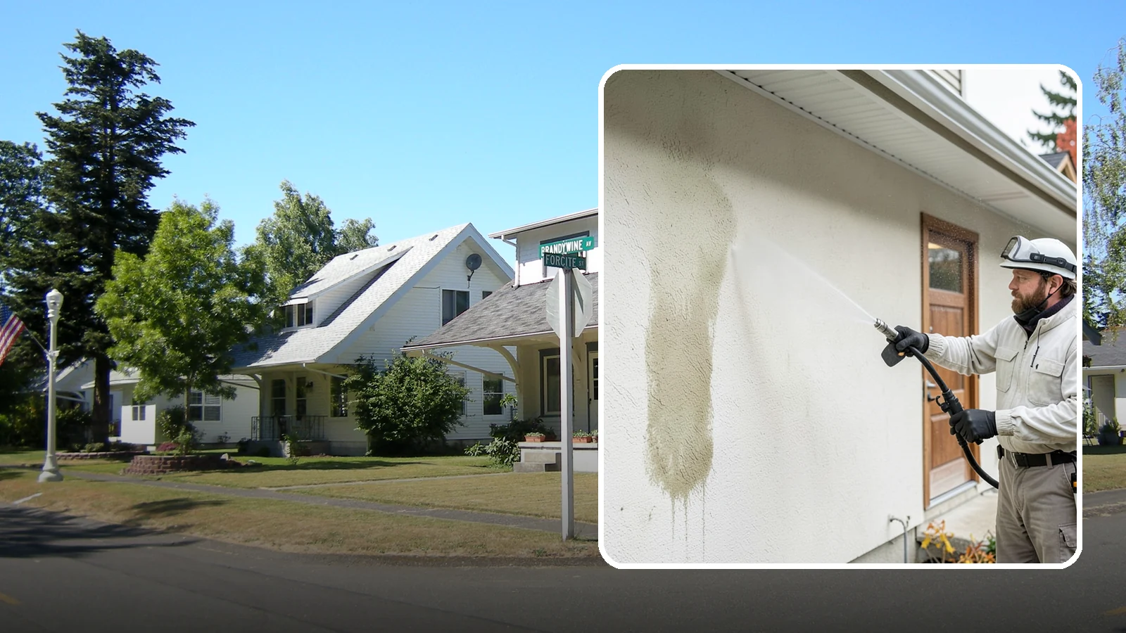 Stucco House Washing in DuPont, Pierce County, WA - Stucco house washing gently lifts mildew and algae from textured walls without cracking the finish or forcing water inside.