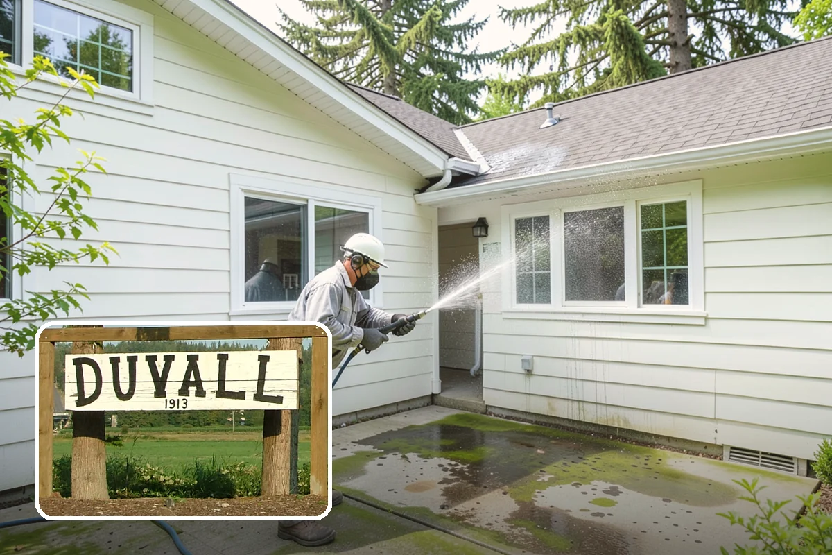 Stucco House Washing in Duvall, King County, WA - Reaches algae hidden in the textured surface
