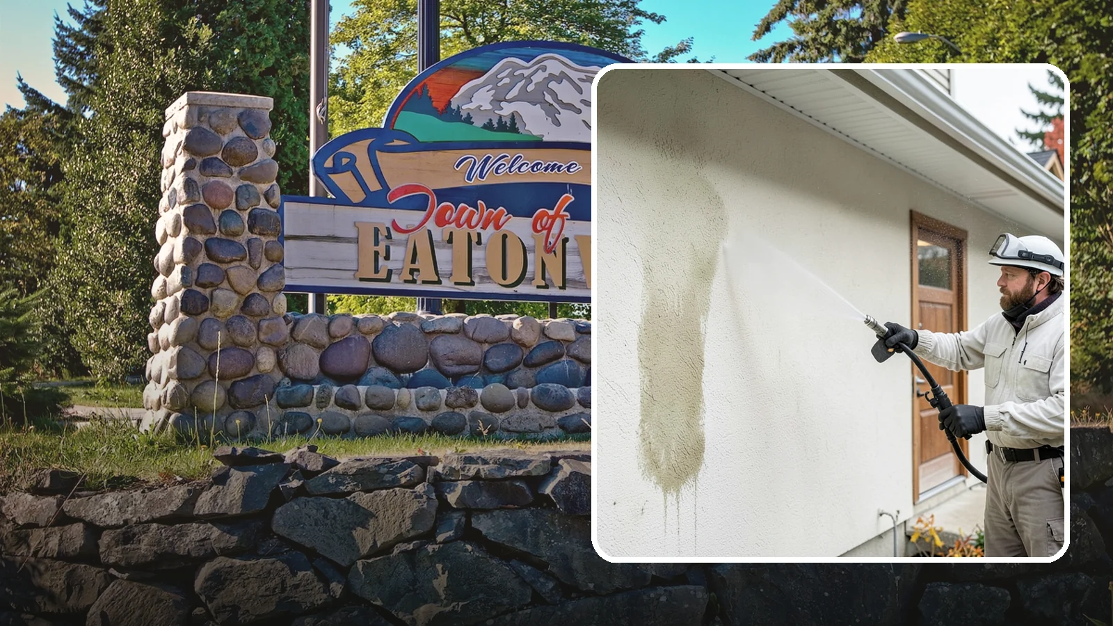 Stucco House Washing in Eatonville, Pierce County, WA - Stucco house washing gently lifts mildew and algae from textured walls without cracking the finish or forcing water inside.