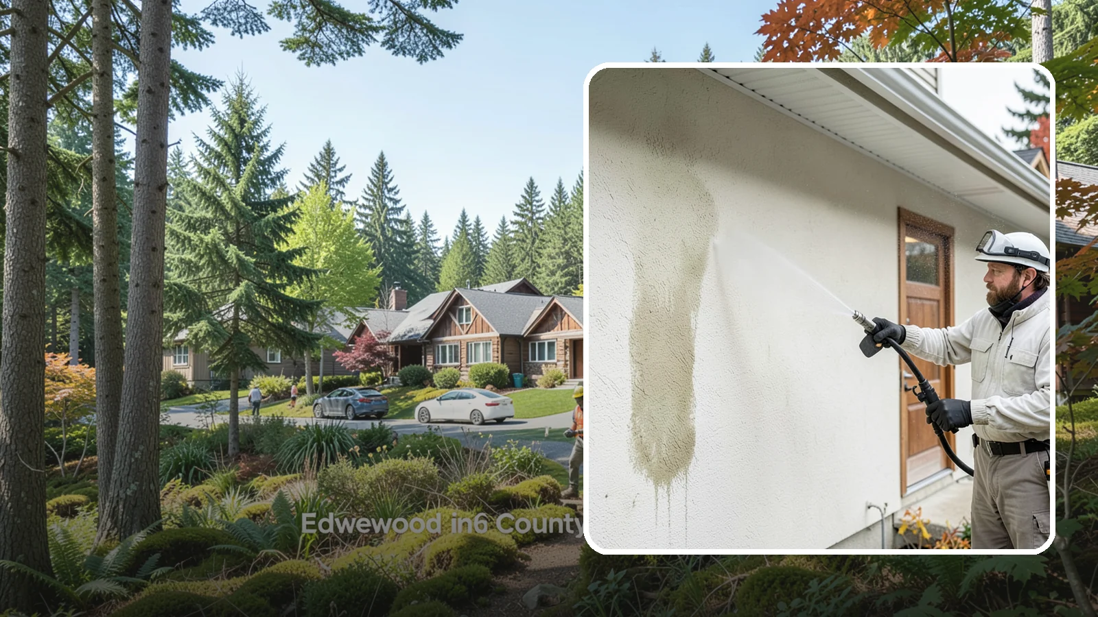 Stucco House Washing in Edgewood, Pierce County, WA - Stucco house washing gently lifts mildew and algae from textured walls without cracking the finish or forcing water inside.