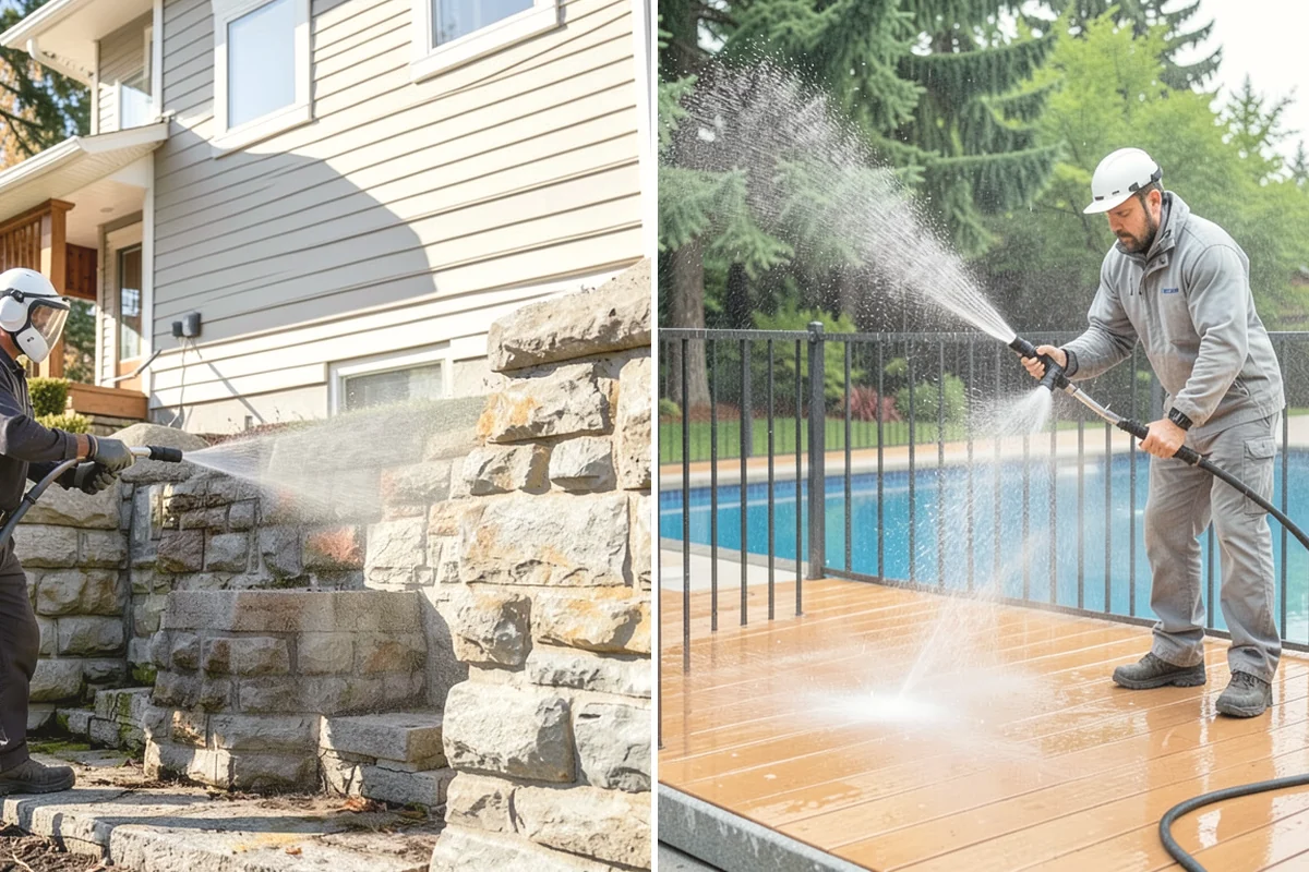 Stucco House Washing in Edgewood, Pierce County, WA - Inspect the stucco for cracks and pre-existing damage
