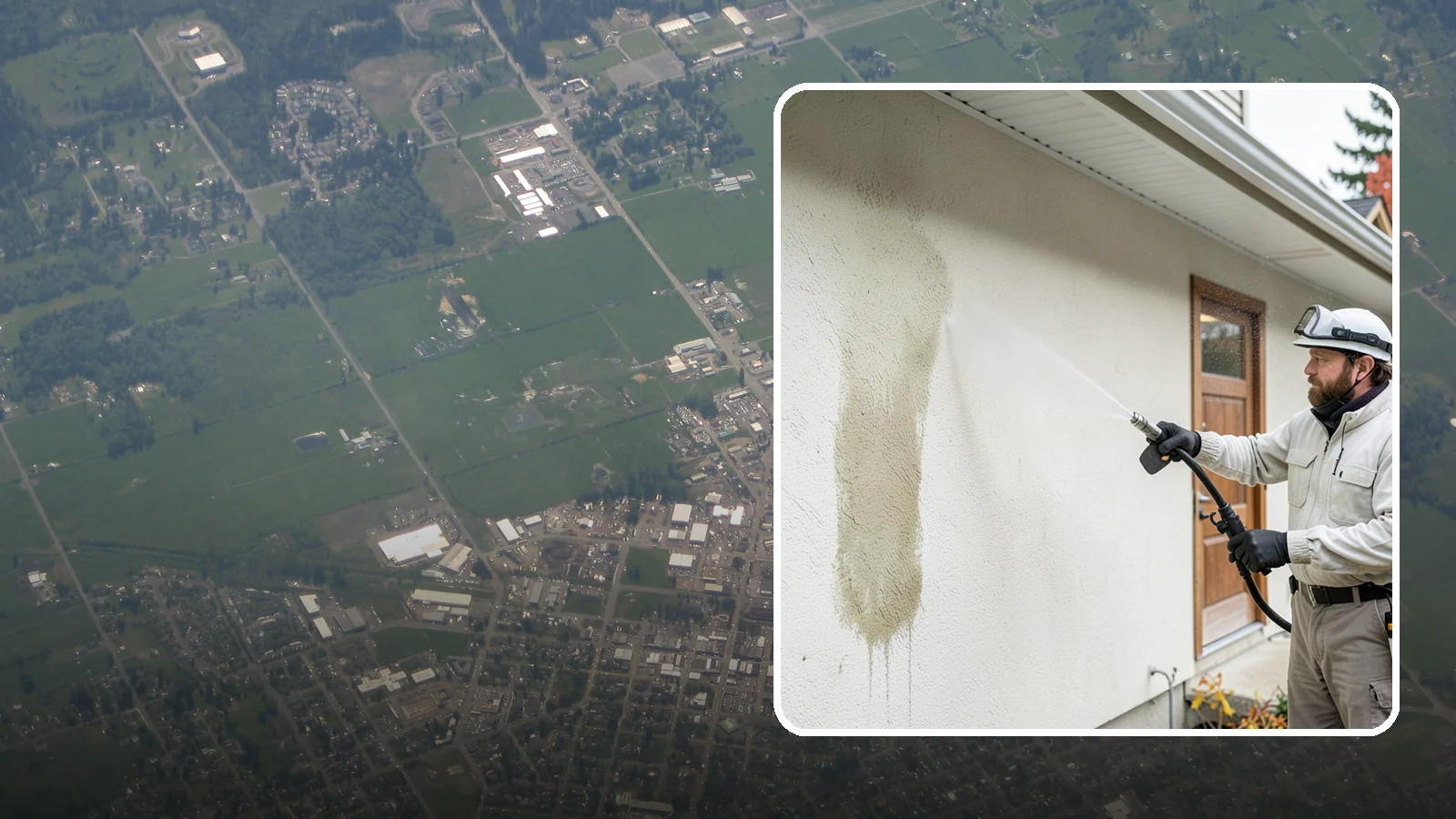 Stucco House Washing in Enumclaw, King County, WA - Stucco house washing gently lifts mildew and algae from textured walls without cracking the finish or forcing water inside.