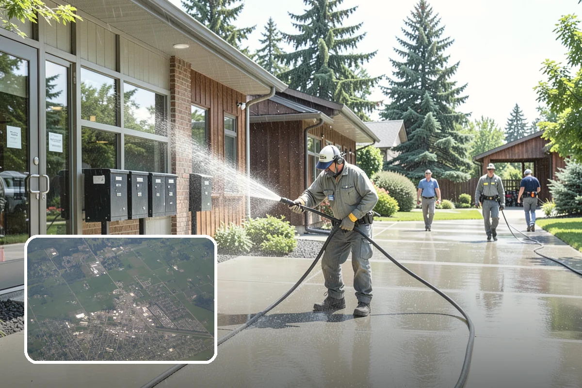 Stucco House Washing in Enumclaw, King County, WA - Reaches algae hidden in the textured surface