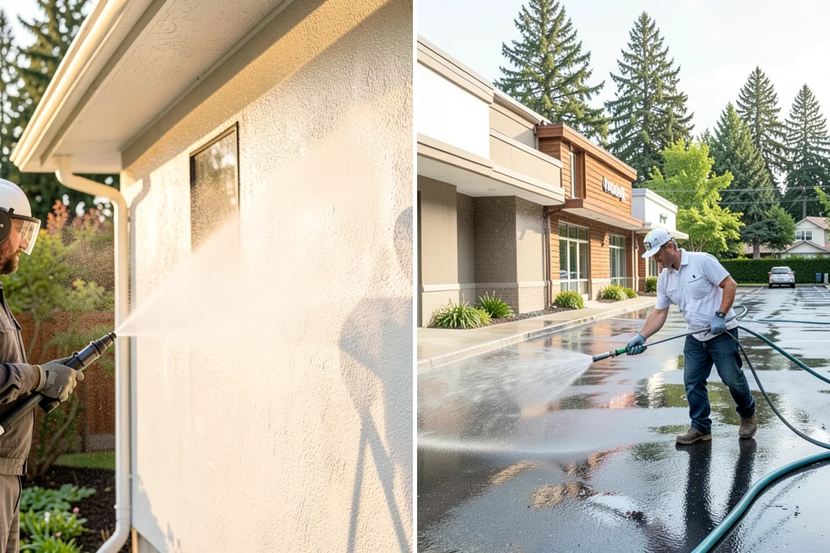 Stucco House Washing in Enumclaw, King County, WA - Inspect the stucco for cracks and pre-existing damage