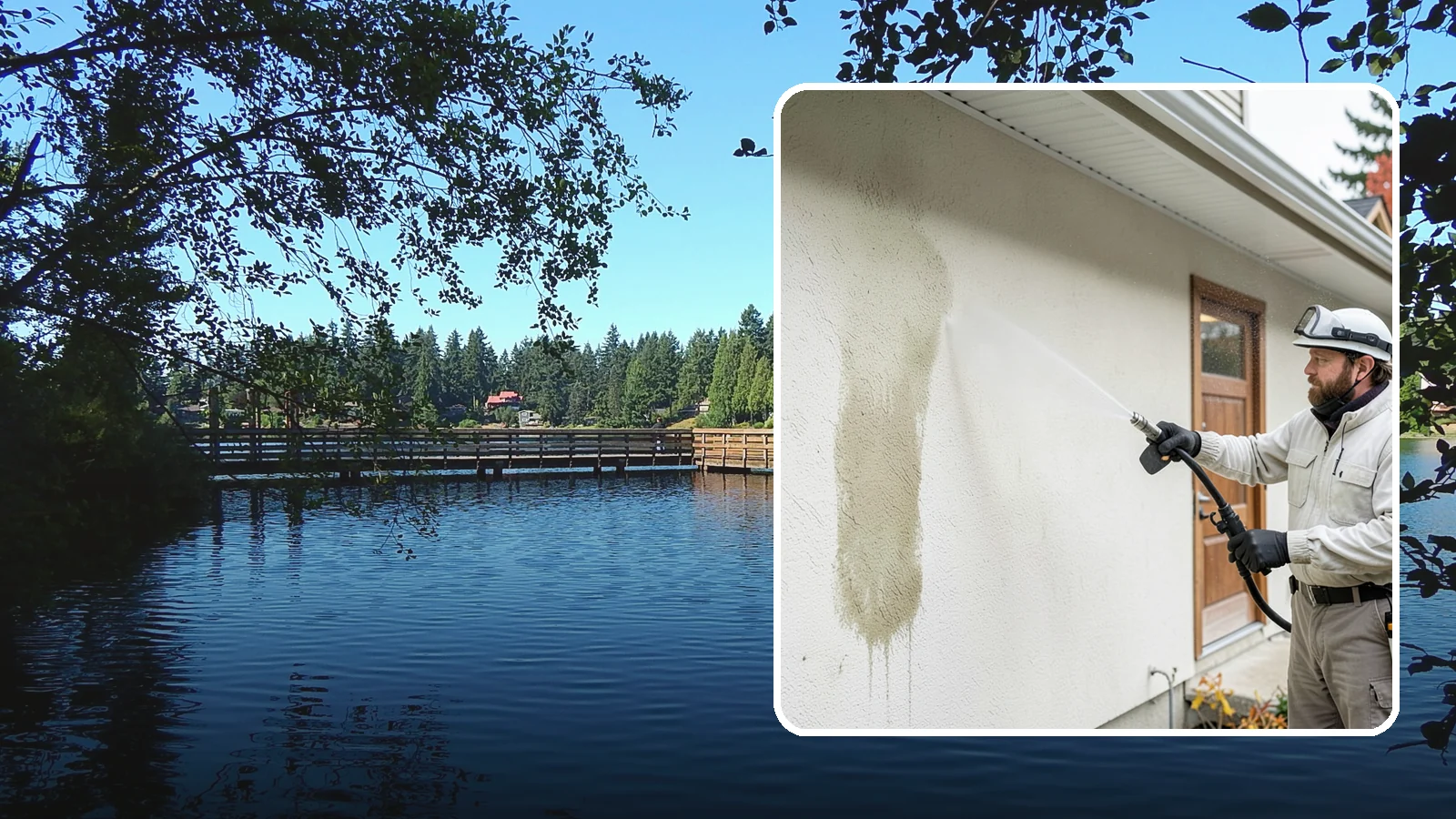 Stucco House Washing in Federal Way, King County, WA - Stucco house washing gently lifts mildew and algae from textured walls without cracking the finish or forcing water inside.
